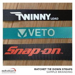 BrandedRatchet strap sample displays